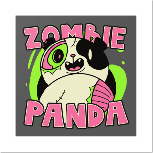 Cute Zombie Panda // Funny Halloween Zombie Animals Posters and Art